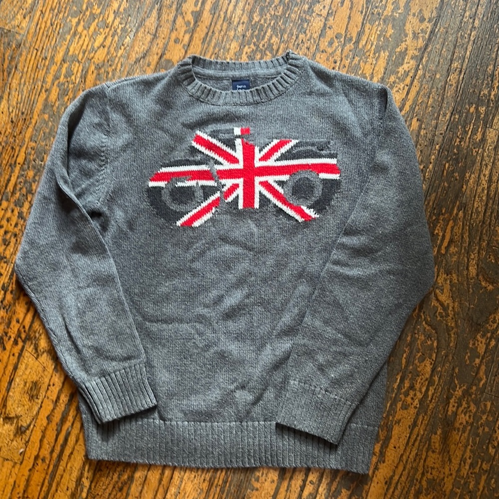 Boys British flag motorcycle sweater